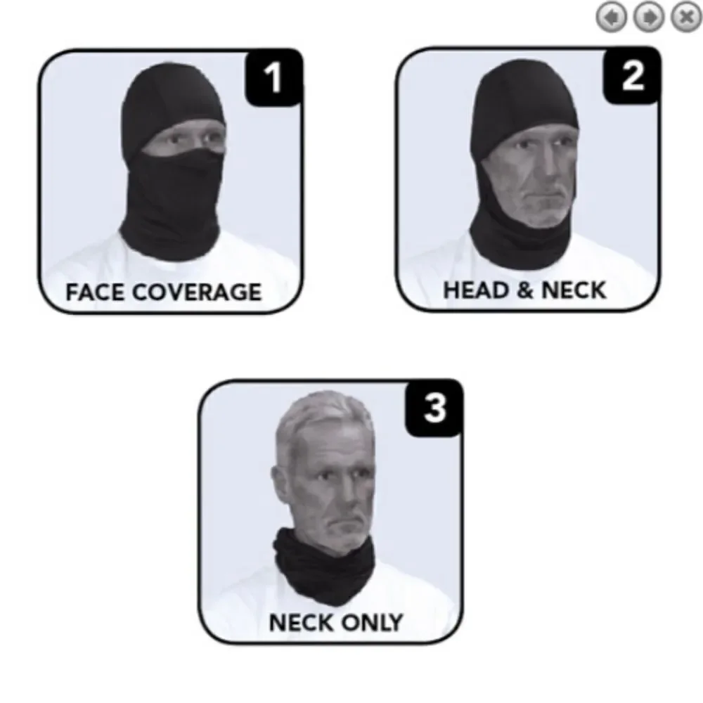 Occunomix Cold Stress Balaclava - Reflective Stripe - Wear 3 Ways - Black